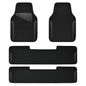 CAR PASS Waterproof Universal Fit Car Floor Mats, Faux Leather Car Carpet Mats, Black Car Mats with Anti-Slip Nibbs Backing & Driver Heel Pad Fit for SUV,Vans,sedans, Trucks,Set of 4pcs(All Black)