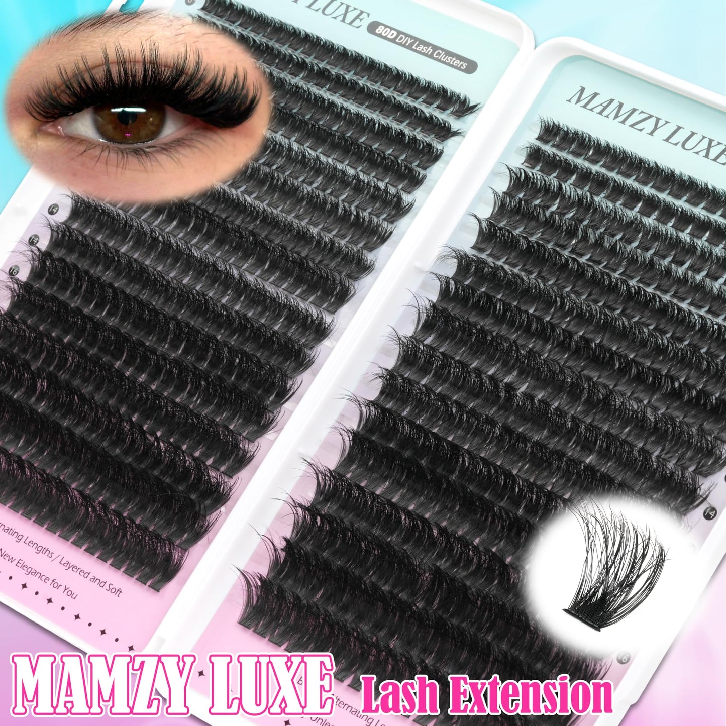 Lash Clusters Wispy 100D Eyelash Clusters 10-18mm Fluff Cluster Eyelash Extensions D Curl No Plastic Feel Individual Lashes Extension 204 Pcs Versatile False Eyelashes Clusters