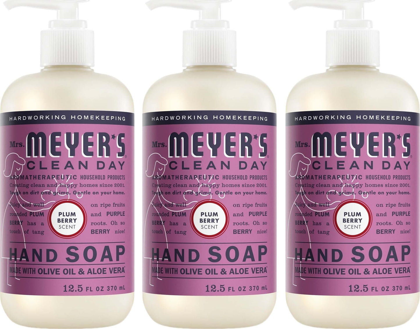 MRS. MEYER'S CLEAN DAY Hand Soap, Basil Scent, 12.5 Fl Oz Bottle - 3 Pack