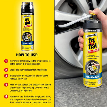 Fix-A-Flat Tire Repair, 16 oz, 2-Pack | Emergency Use | Eco-Friendly Formula | For Standard Tires | Universal Fit