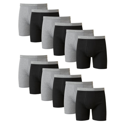 Hanes Men's Underwear Boxer Briefs Pack, Cool & Breathable Cotton Moisture-wicking Underwear for Men, No Ride Up