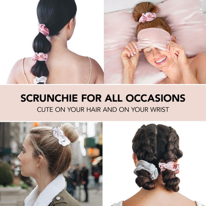 Kitsch Ultra-Petite Satin Scrunchies for Women - Eucalyptus, 6pcs