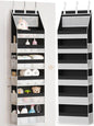 Criusia Over the Door Organizer, Heavy-Duty 6-Shelf Hanging Storage with 13 Mesh Pockets, 55lbs Capacity Behind the Door Storage for Nursery, Bathroom, Bedroom, and Dorm, White