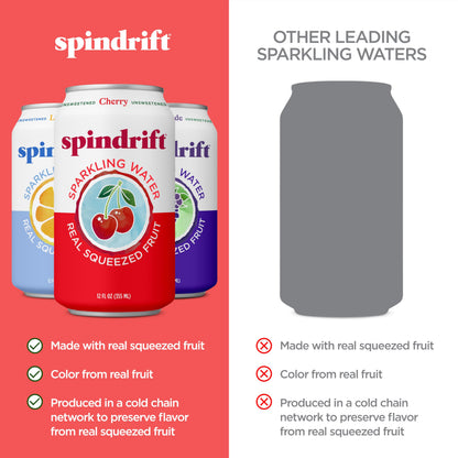 Spindrift Sparkling Water, 4 Flavor Variety Pack, Made with Real Squeezed Fruit, 12 Fl Oz (Pack of 20)