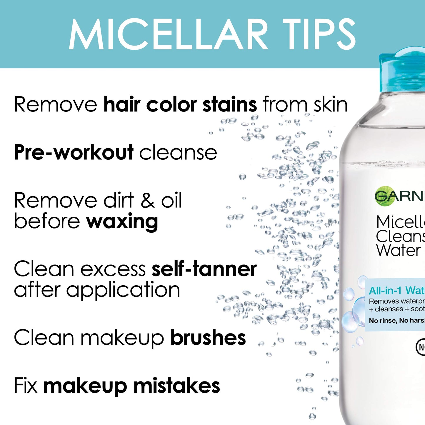 Garnier Micellar Water For Waterproof Makeup, Hydrating Facial Cleanser & Makeup Remover, Suitable for Sensitive Skin, Vegan, Cruelty Free, 13.5 Fl Oz (400mL), 1 Count