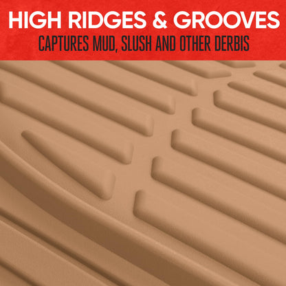 Motor Trend -2 Piece Front Car Floor Mats- Black FlexTough Contour Liners-Deep Dish Heavy Duty Rubber Floor Mats for Car SUV Truck & Van-All Weather Protection, Universal Trim to Fit