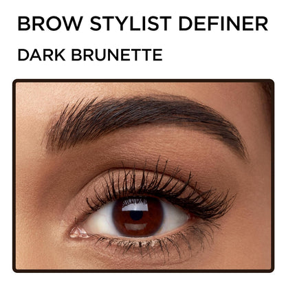 L'Oreal Paris Makeup Brow Stylist Definer Waterproof Eyebrow Pencil, Ultra-Fine Mechanical Pencil, Draws Tiny Brow Hairs and Fills in Sparse Areas and Gaps, Brunette, 0.003 Ounce (Pack of 2)