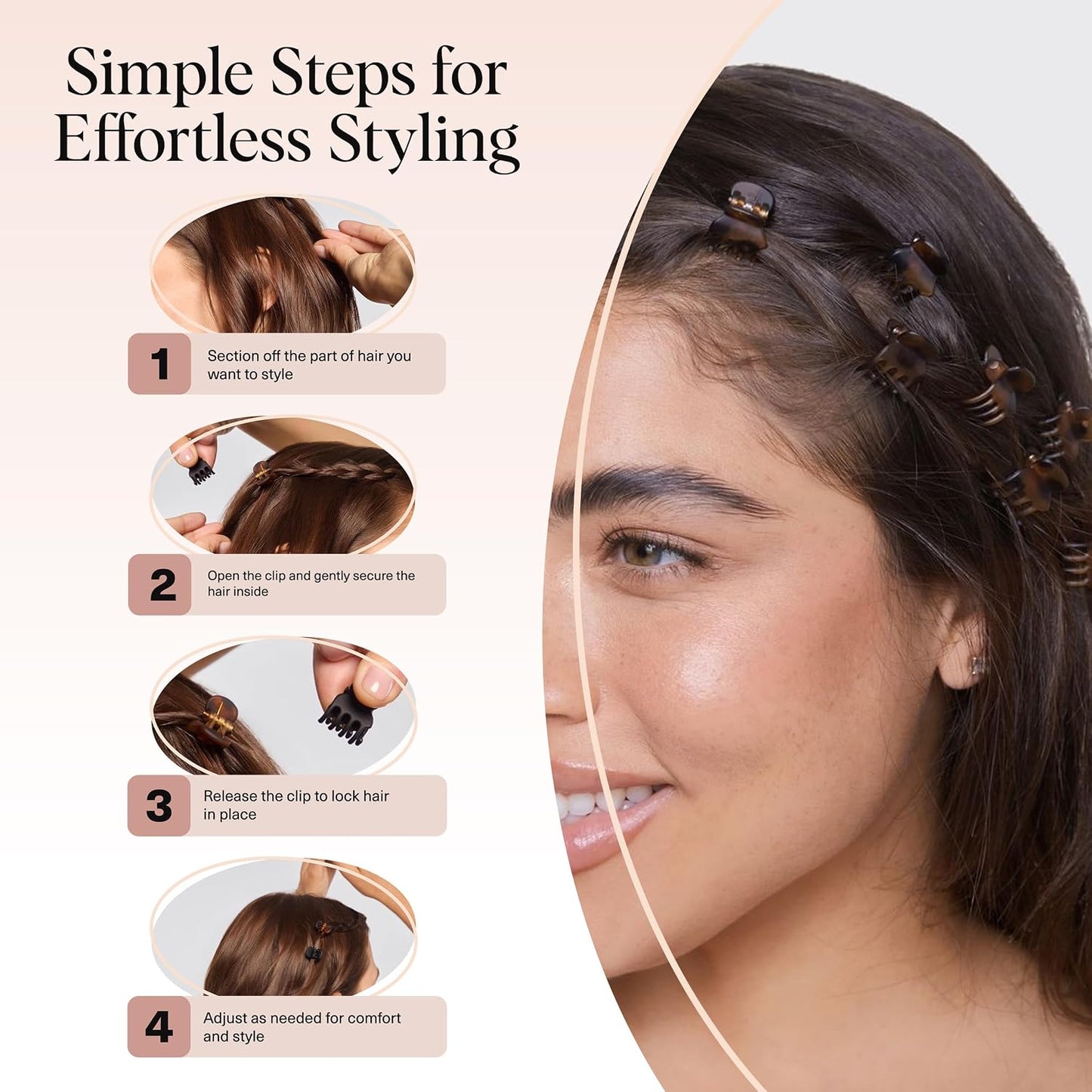 Kitsch Mini Hair Clips for Women - Tortoise & Black, 16 Pcs