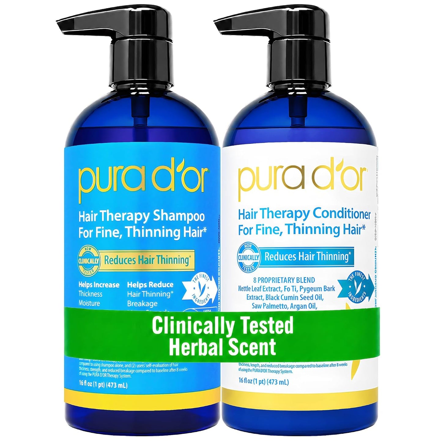 PURA D'OR Deep Moisturizing Biotin Hair Regrwoth Conditioner Thickens, Softens, & Moisturizes Dry, Frizzy, Damaged Hair w/Argan Oil, Pumpkin, Rosemary, Honeysuckle, Vitamin E, Men & Women, 16oz
