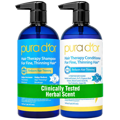 PURA D'OR Deep Moisturizing Biotin Hair Regrwoth Conditioner Thickens, Softens, & Moisturizes Dry, Frizzy, Damaged Hair w/Argan Oil, Pumpkin, Rosemary, Honeysuckle, Vitamin E, Men & Women, 16oz