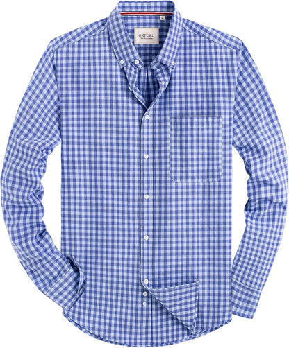 Alimens & Gentle Mens Solid Oxford Shirt Long Sleeve Dress Shirt Work Casual Button Down Shirts with Pocket