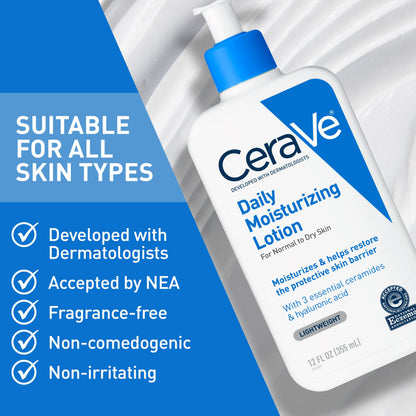 CeraVe Daily Moisturizing Lotion, Face and Body Lotion, Skin care, 19oz