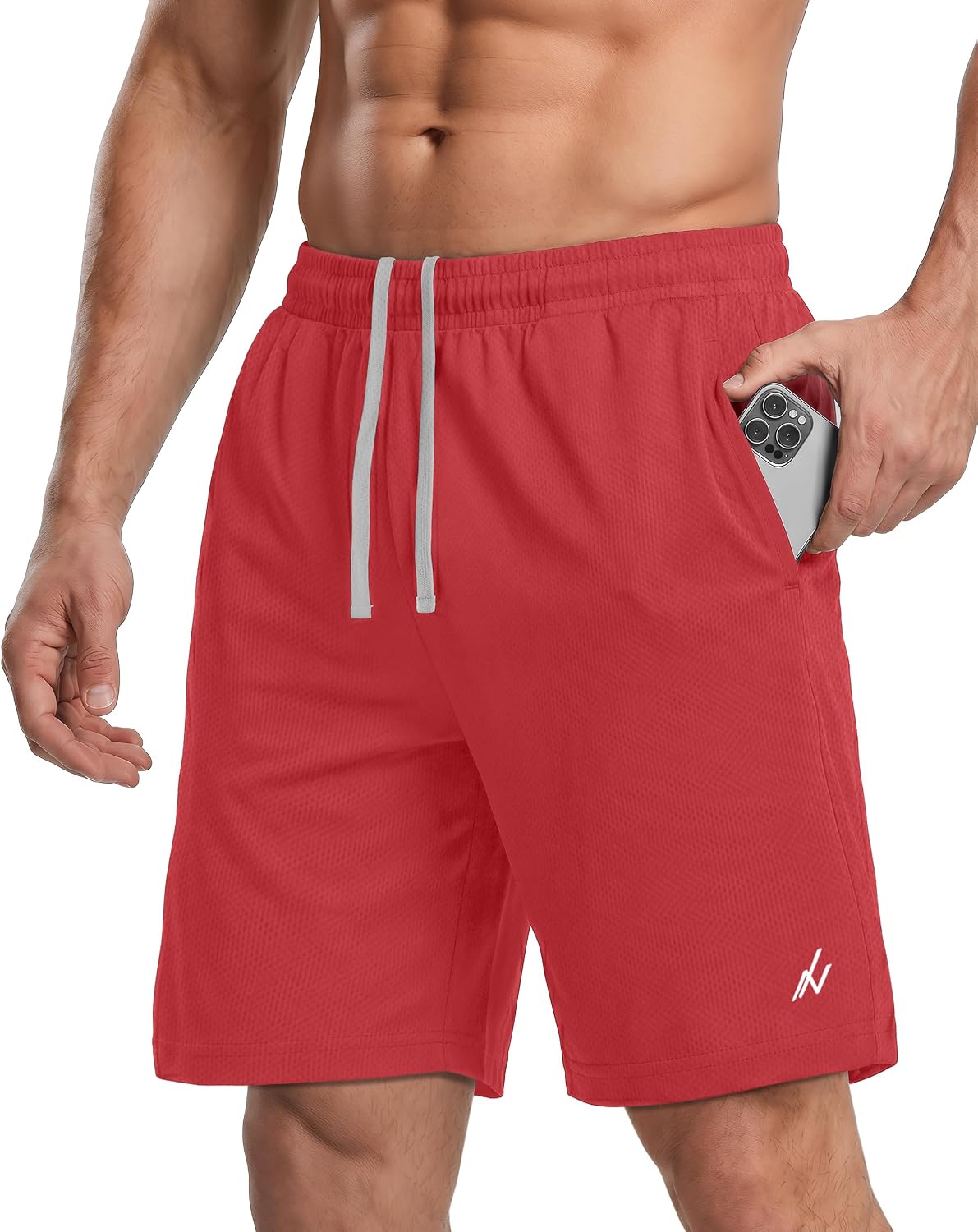 Breathable Mesh Mens Athletic Shorts Loose-Fit Quick Dry Running Gym Shorts