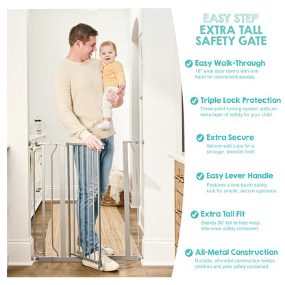 Regalo Safety 29"-38.5" Easy Step Baby Gate, Bottom of Stairs & Doorways