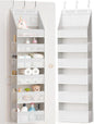 Criusia Over the Door Organizer, Heavy-Duty 6-Shelf Hanging Storage with 13 Mesh Pockets, 55lbs Capacity Behind the Door Storage for Nursery, Bathroom, Bedroom, and Dorm, White