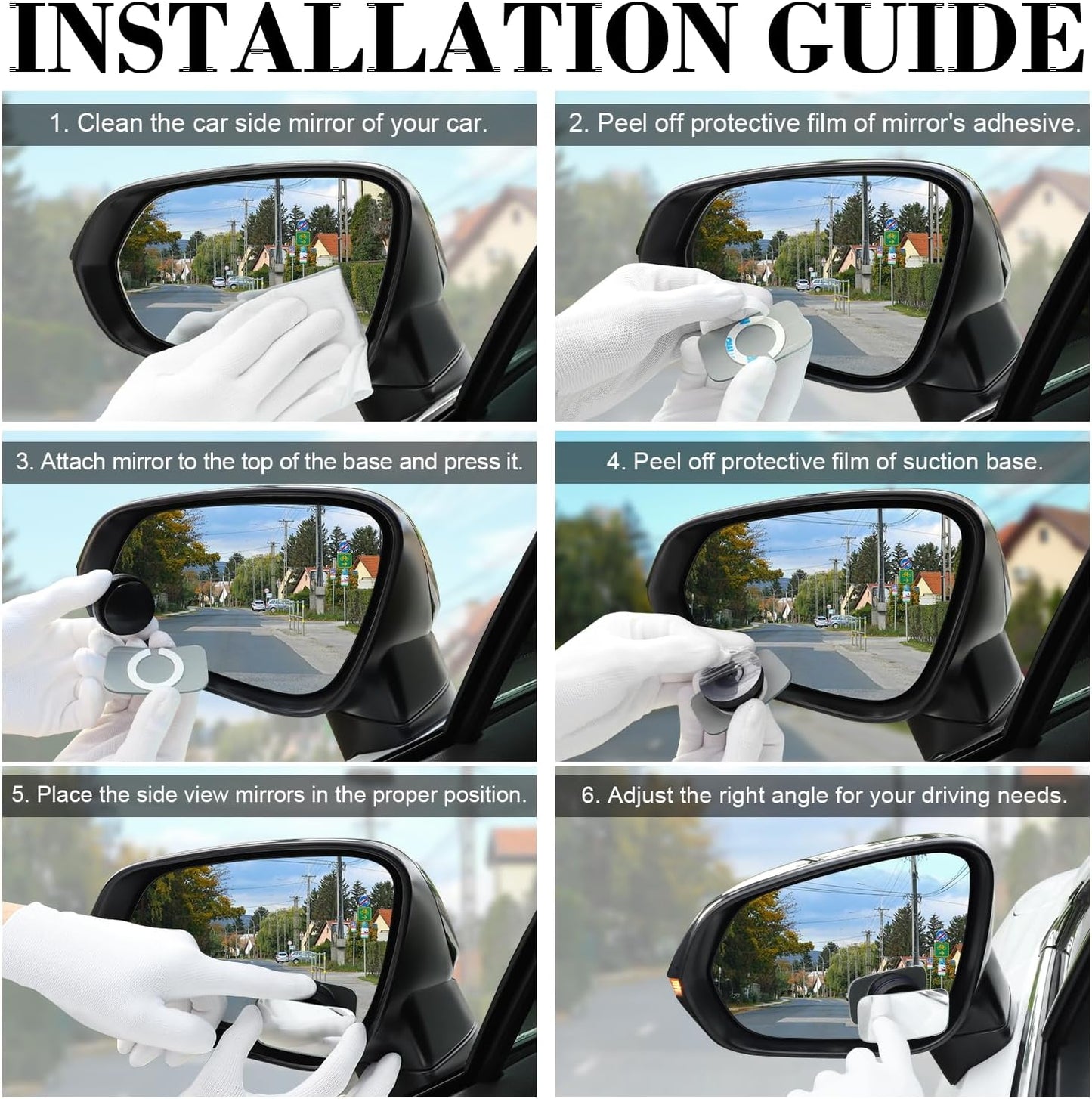 LivTee Blind Spot Car Mirror, HD Glass Frameless Convex Side Mirror Blindspot, Wide Angle Rear View Mirrors for SUVs, Trucks and RVs - Car Accessories