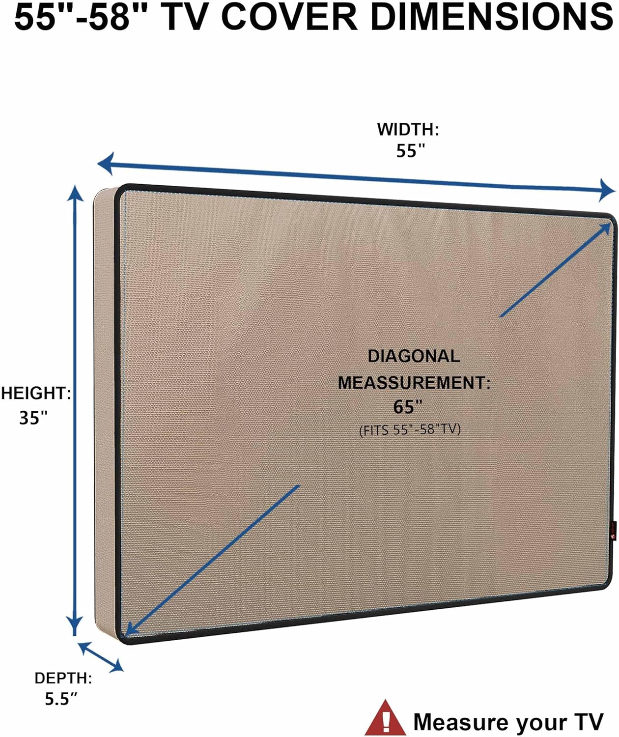 iBirdie Outdoor TV Cover 55 to 58 inch Weatherproof and Waterproof