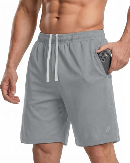 Breathable Mesh Mens Athletic Shorts Loose-Fit Quick Dry Running Gym Shorts