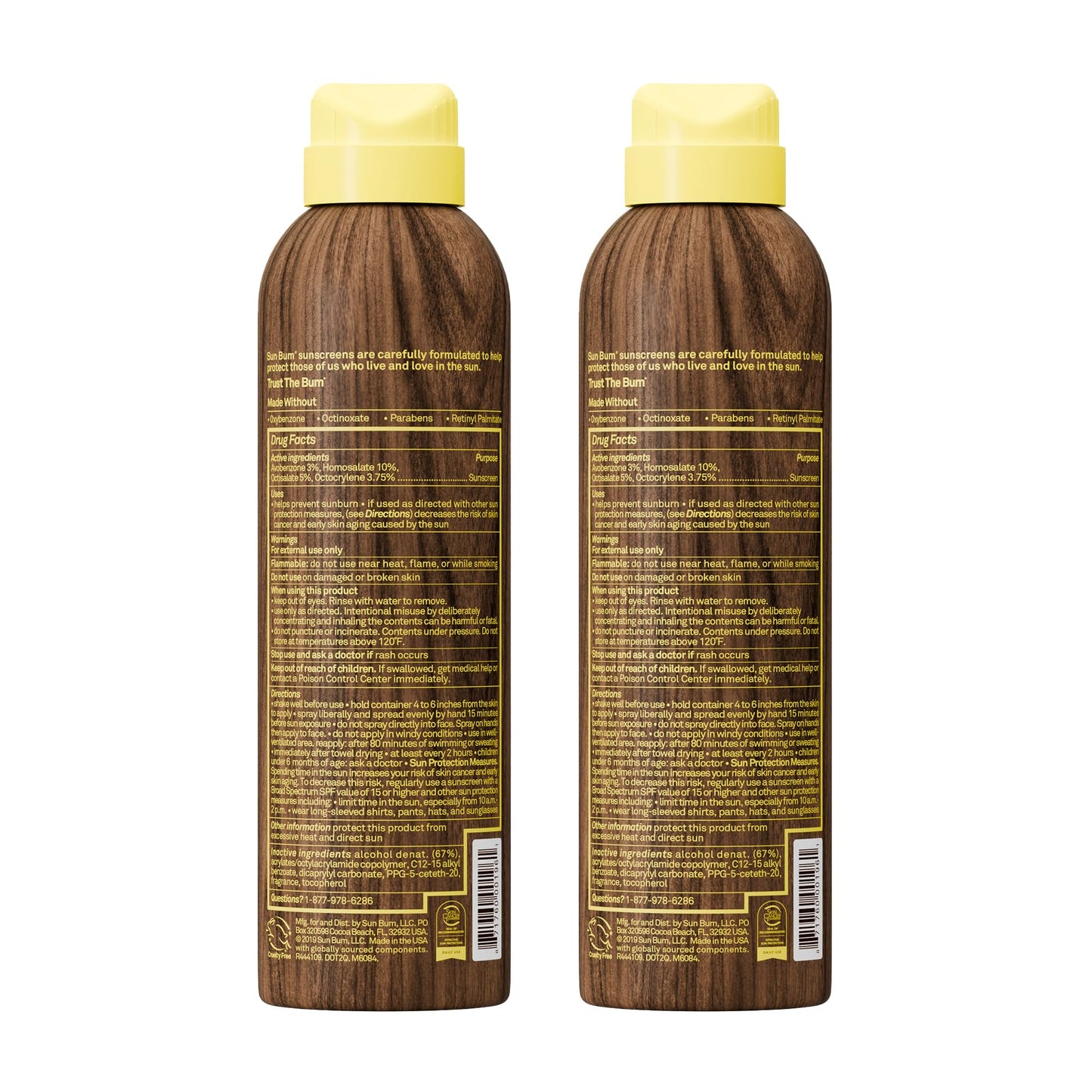 Sun Bum Original SPF 50 Broad Spectrum Sunscreen Body Spray - 6 oz (2-Pack)