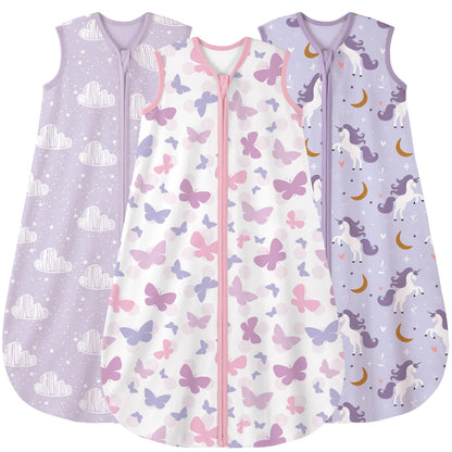 Yoofoss Baby Sleep Sack 0-6 Month 0.5TOG 100% Organic Cotton 2-Way Zipper