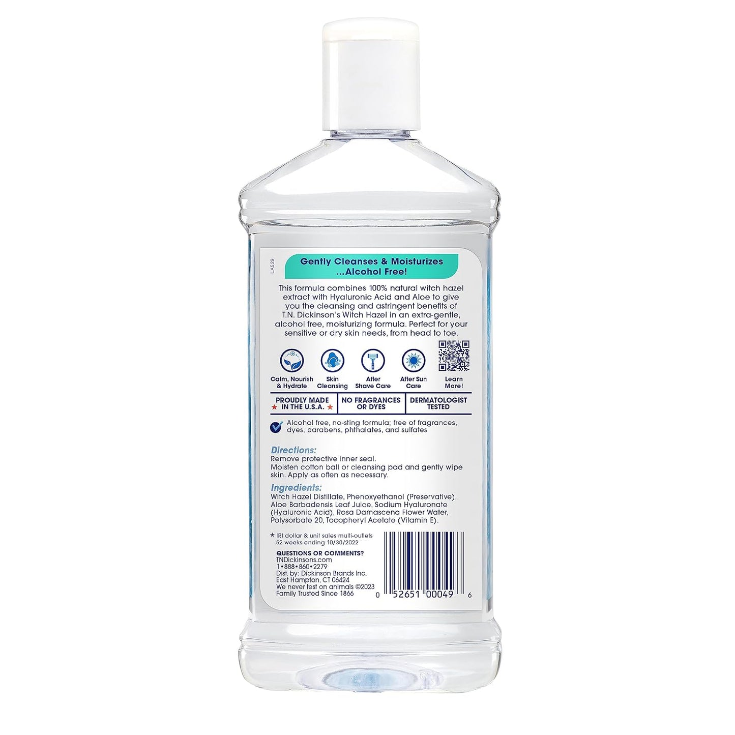 T.N. Dickinson's Witch Hazel Moisturizing Astringent | Alcohol Free | 16 Oz