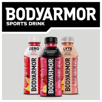 BODYARMOR Sports Drink, Strawberry Banana, Electrolyte Drink Hydration, 12 Fl Oz Bottles (8 Pack), Flavored Coconut Water with B Vitamins & Antioxidants