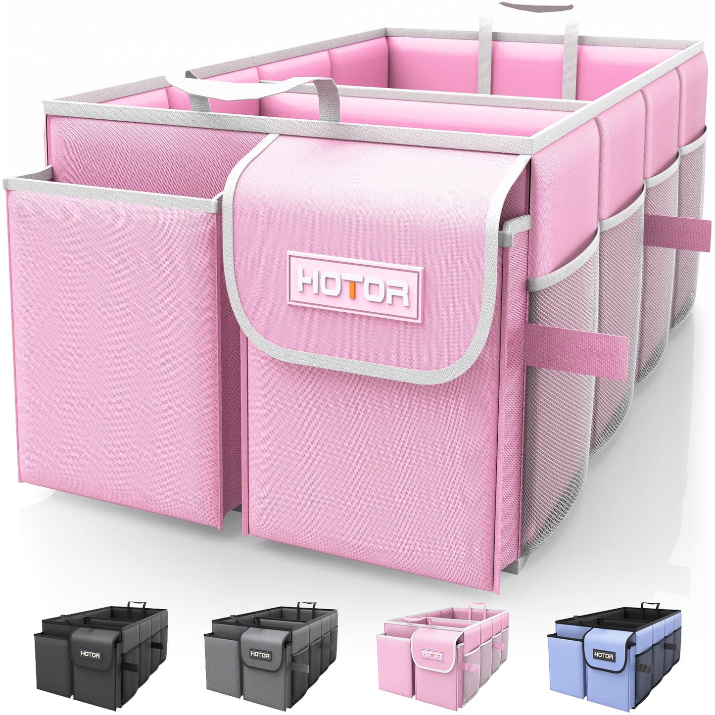 HOTOR Trunk Organizer - Foldable Car Organizer for SUVs & Sedans Storage
