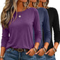 Zeagoo Women's Casual Shirts Long Sleeve Tops Crewneck Tshirts Fall Clothes