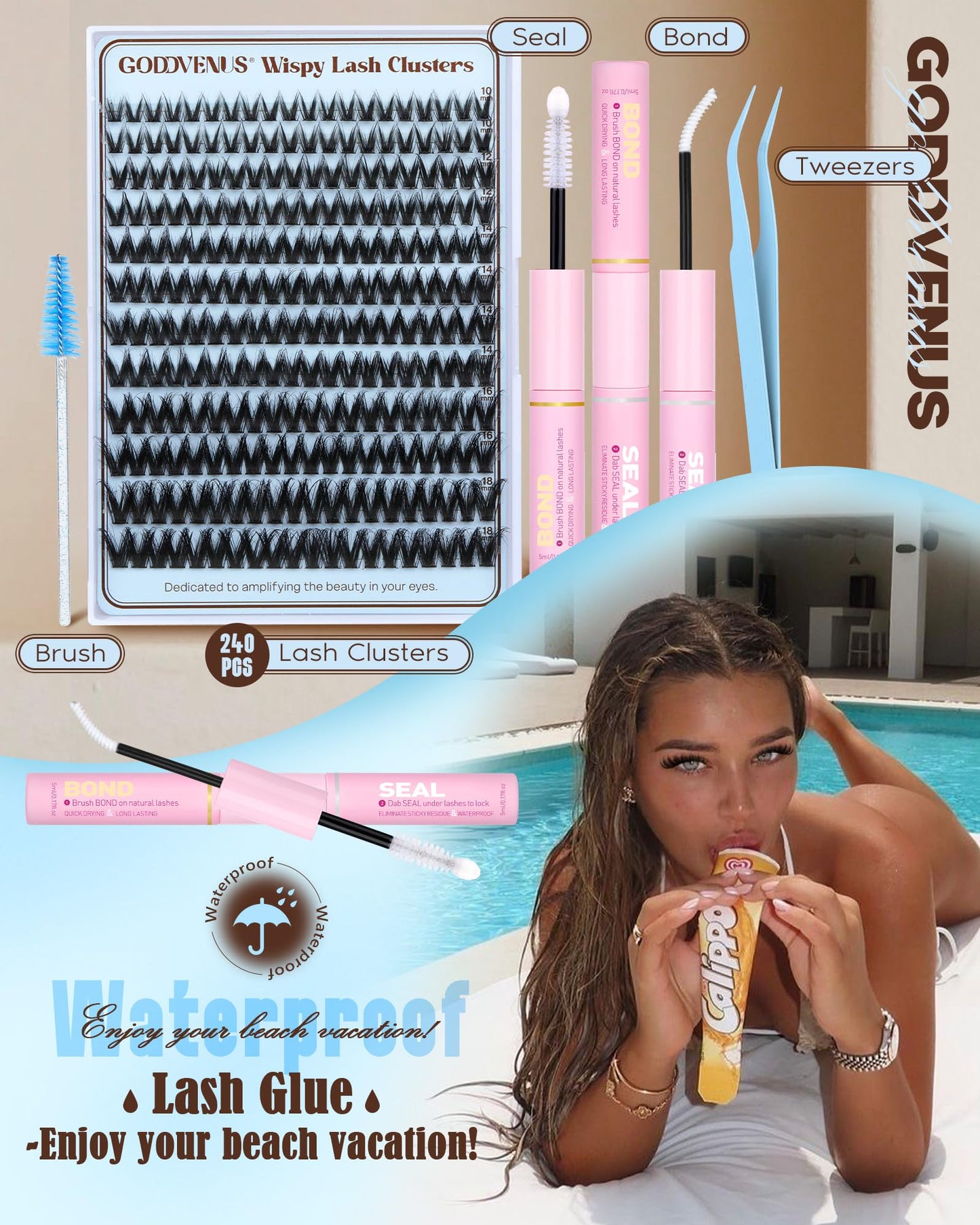 Goddvenus Pre-made Spikes Lash Clusters Wispy Manga Eyelash Clusters