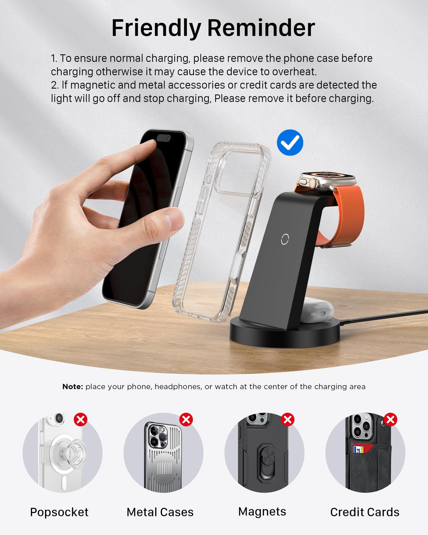 Anlmz 3 in 1 Charging Station - Wireless Charger for Apple Multiple Devices