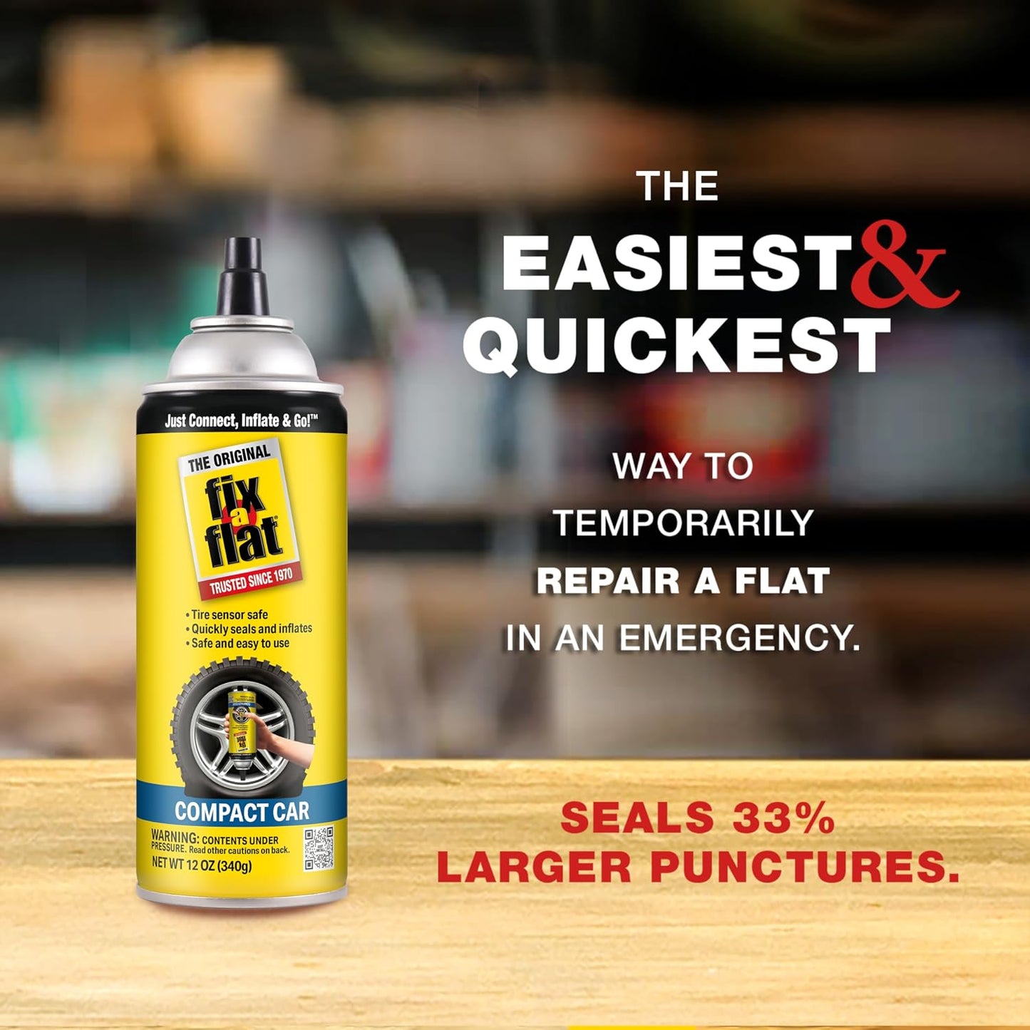 Fix-A-Flat Tire Repair, 16 oz, 2-Pack | Emergency Use | Eco-Friendly Formula | For Standard Tires | Universal Fit