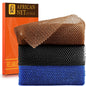 UJFQBH African Net Sponge Authenti, Exfoliating Body Scrubber for Back and Hard to Reach Areas, Gentle Daily Exfoliation for Deep Cleansing, Quick Drying Shower Essential, Aqua Grey 3 Pack