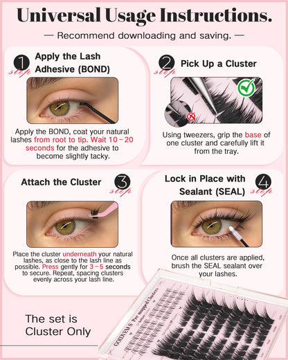 Goddvenus Pre-made Spikes Lash Clusters Wispy Manga Eyelash Clusters