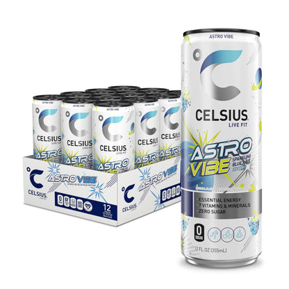 CELSIUS Sparkling Tropical Vibe, Functional Essential Energy Drink 12 Fl Oz (Pack of 12)