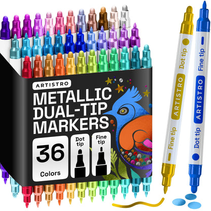 ARTISTRO Dual-Tip Acrylic Paint Marker Pens - Set of 36