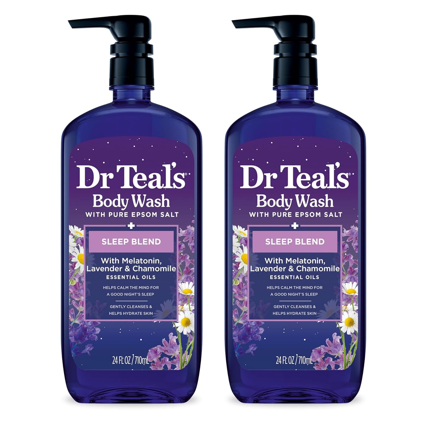 Dr Teal's Body Wash with Pure Epsom Salt, Relax & Relief with Eucalyptus & Spearmint, 24 fl oz (Pack of 2)
