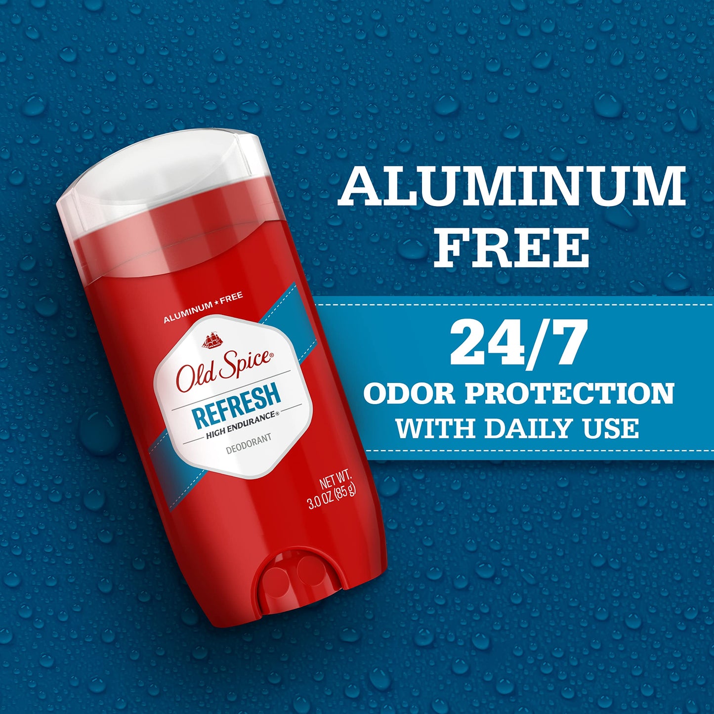 Old Spice Aluminum Free Deodorant For Men, High Endurance, 24/7 Sweat Defense & Odor Protection to Eliminate Odors, 24/7 Freshness & Lasting Scent, Sport Scent, 3.0 oz (Pack of 3)