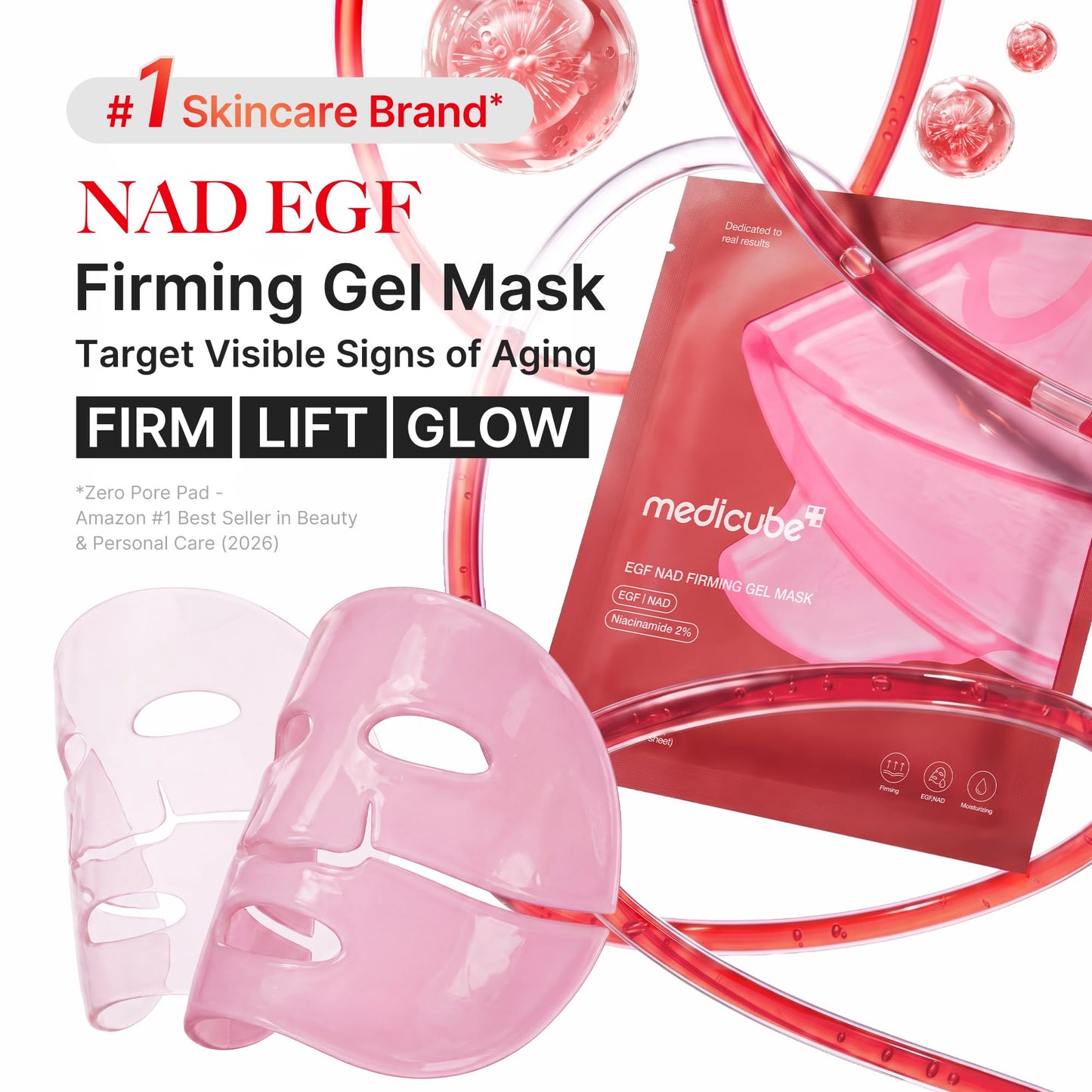 medicube Jelly Gel Mask with Salmon DNA PDRN Pink Collagen, 4EA