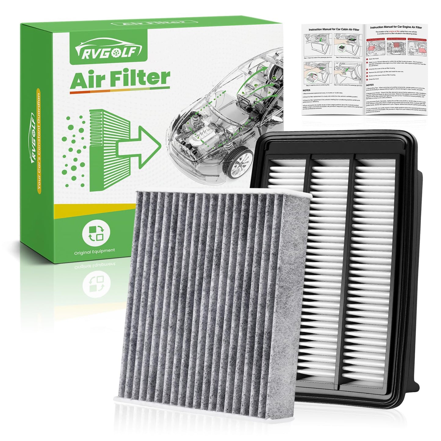 Engine+Cabin Air Filter Fit for 2014-2020 Rogue, 2017-2022 Rogue Sport