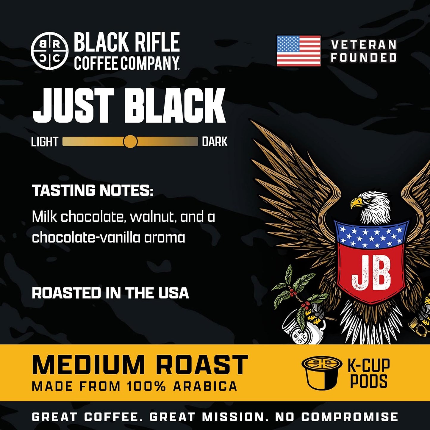 Black Rifle Coffee Medium Roast K Cup Coffee Just Black 32 Count