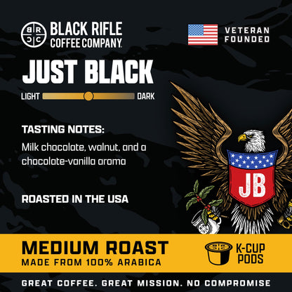 Black Rifle Coffee Medium Roast K Cup Coffee Just Black 32 Count