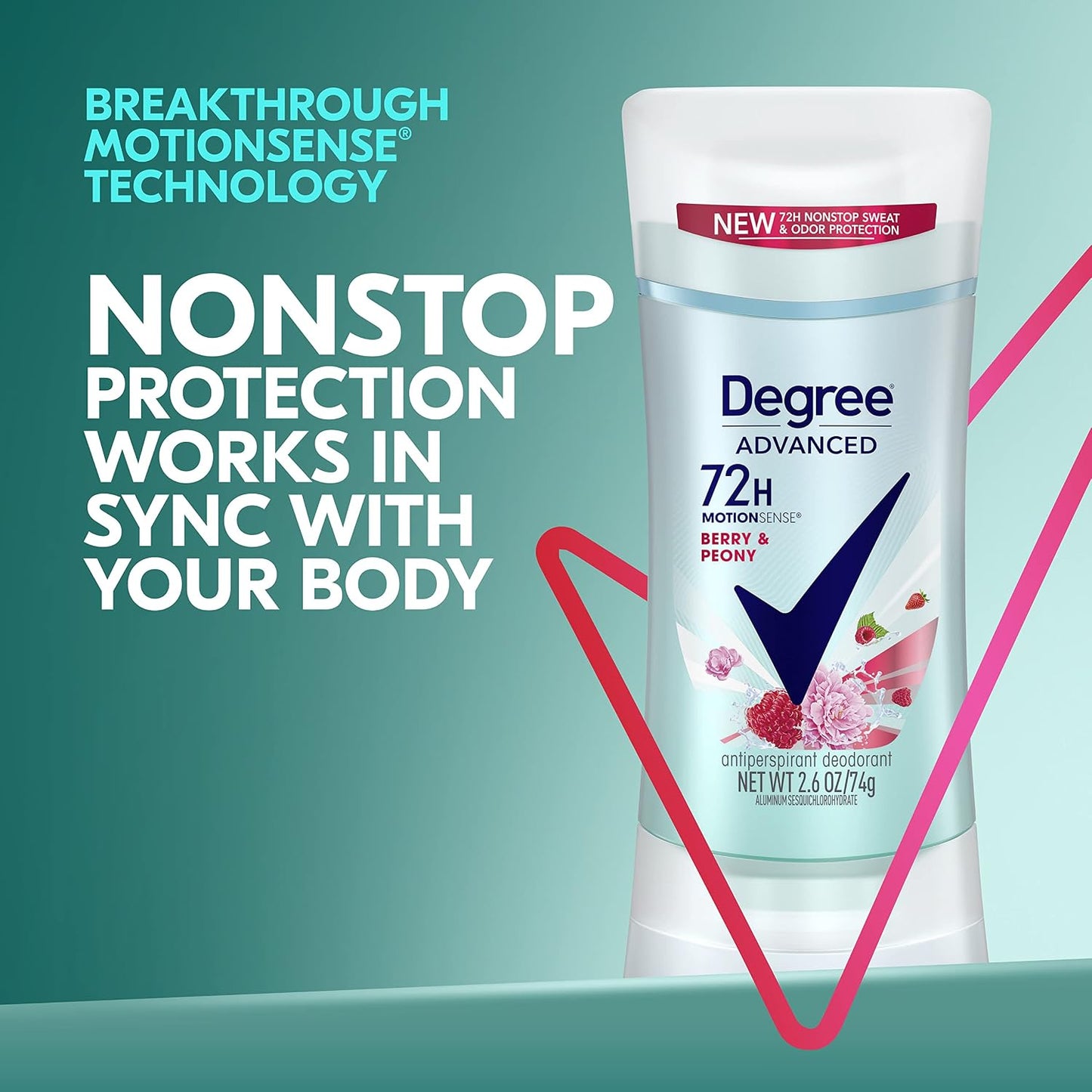 Degree Antiperspirant Deodorant Sexy Intrigue 72-Hour Sweat & Odor Protection Antiperspirant Deodorant For Women with Body Heat Activated Technology 2.6 oz (Pack of 2)