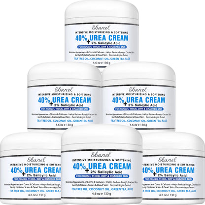 Ebanel Urea Cream 40% plus Salicylic Acid 2% for Dry Cracked Feet Skin, 2PK