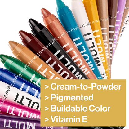 wet n wild Color Icon Cream Eyeliner Eyeshadow Multi-Stick, Moisturizing, Nourishing Velvety Cream-to-Powder Buildable & Blendable Formula, Cruelty-Free & Vegan - Brown Sugar