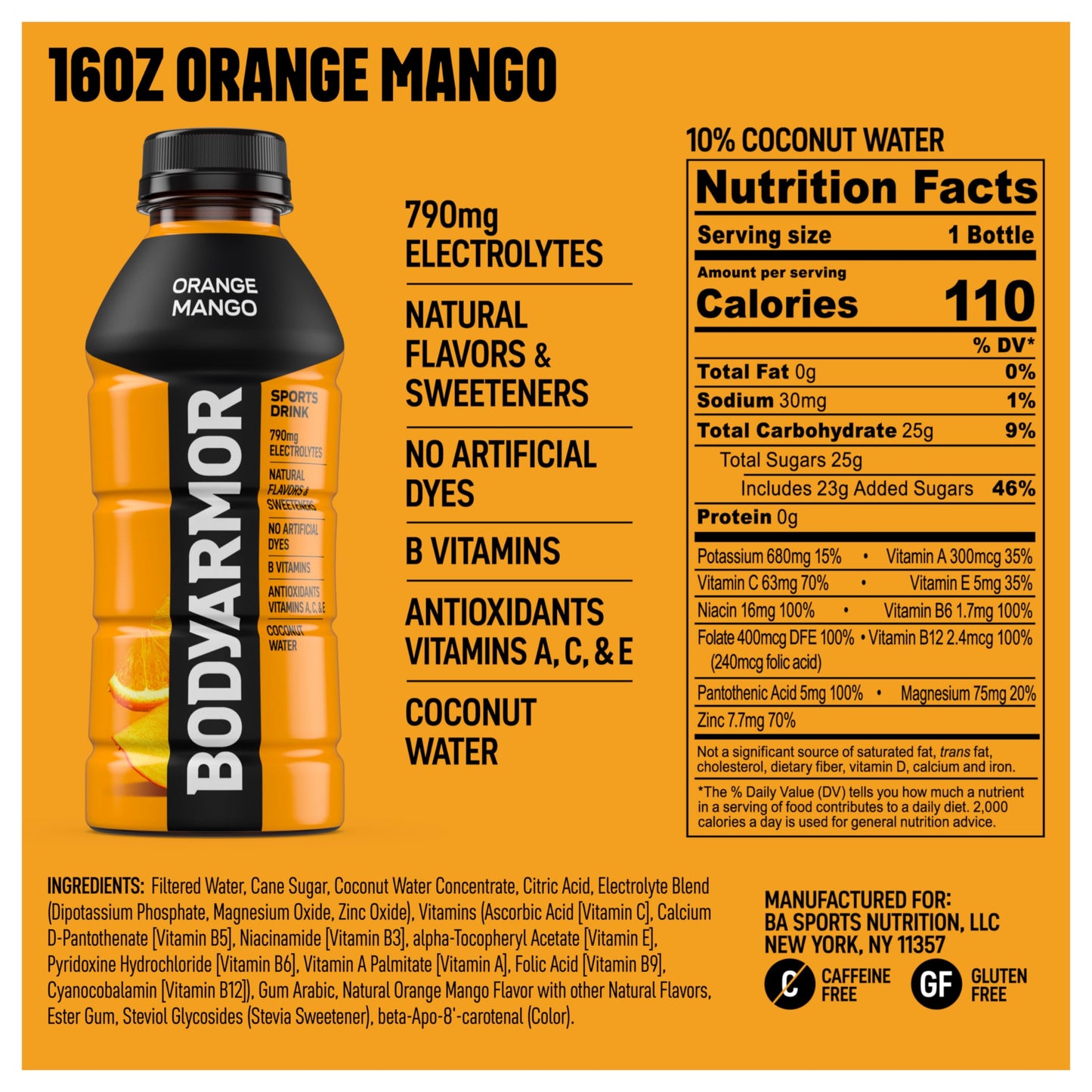 BODYARMOR Sports Drink, Strawberry Banana, Electrolyte Drink Hydration, 12 Fl Oz Bottles (8 Pack), Flavored Coconut Water with B Vitamins & Antioxidants