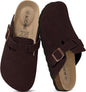 KIDMI Genuine Suede Clogs for Women Men Cork Footbed Mules Potato Shoes