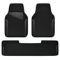 CAR PASS Waterproof Universal Fit Car Floor Mats, Faux Leather Car Carpet Mats, Black Car Mats with Anti-Slip Nibbs Backing & Driver Heel Pad Fit for SUV,Vans,sedans, Trucks,Set of 4pcs(All Black)