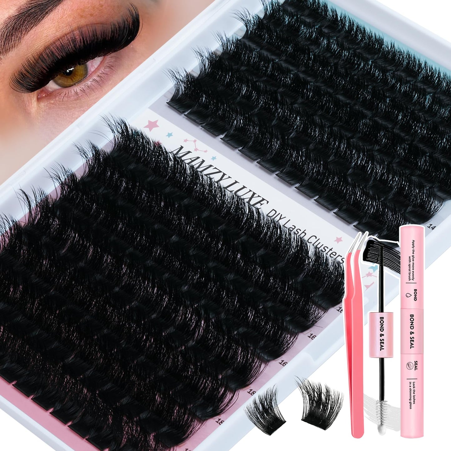 Lash Clusters Wispy 100D Eyelash Clusters 10-18mm Fluff Cluster Eyelash Extensions D Curl No Plastic Feel Individual Lashes Extension 204 Pcs Versatile False Eyelashes Clusters