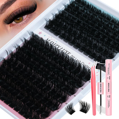 Lash Clusters Wispy 100D Eyelash Clusters 10-18mm Fluff Cluster Eyelash Extensions D Curl No Plastic Feel Individual Lashes Extension 204 Pcs Versatile False Eyelashes Clusters