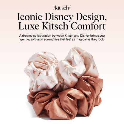 Kitsch Ultra-Petite Satin Scrunchies for Women - Eucalyptus, 6pcs